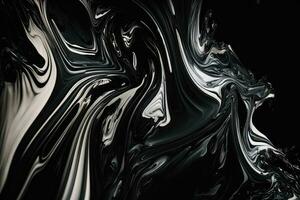 Black Marble ink texture acrylic painted waves texture background photo