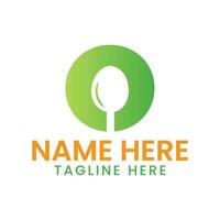 Letter O Restaurant Logo Concept With Spoon Icon. Cafe Sign Vector Template