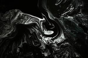 Black Marble ink texture acrylic painted waves texture background photo