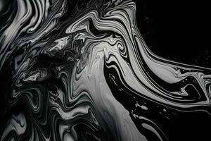 Black Marble ink texture acrylic painted waves texture background photo