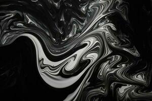 Black Marble ink texture acrylic painted waves texture background photo
