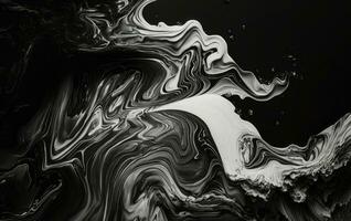 Black Marble ink texture acrylic painted waves texture background photo
