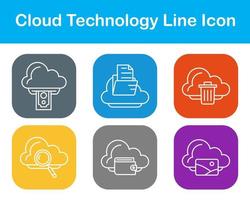 nube tecnología vector icono conjunto