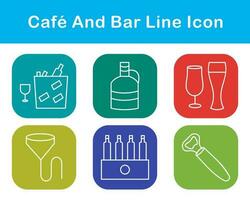 café y bar vector icono conjunto