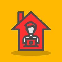 Man Working at Home Vector Icon Design