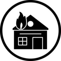 casa única en icono de vector de fuego