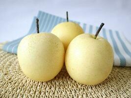 three fresh pears photo