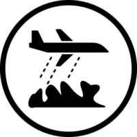 icono de vector de avión de bombero único