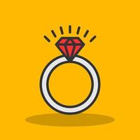 Wedding Ring Vector Icon Design