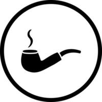 Unique Lit Smoking Pipe Vector Icon