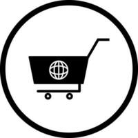 icono de vector de compras global único