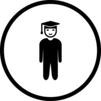 icono de vector de estudiante único de pie