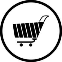 icono de vector de carrito de compras único