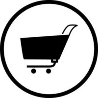 icono de vector de carrito de compras único