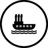 icono de vector de barco de vapor