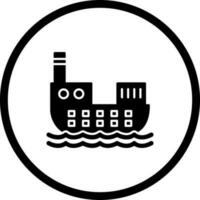 icono de vector de barco de carga