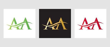 Initial Monogram Letter AA Logo Design. AA Logotype Template vector