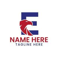 Letter E Eagle Logo Design Vector Template