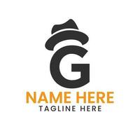 Letter G Gentlemen Hat Logo Design  Concept With Cowboy Hat Icon Template vector