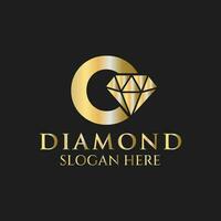 Letter O Diamond Logo Design. Jewelry Logo With Diamond Icon Vector Template