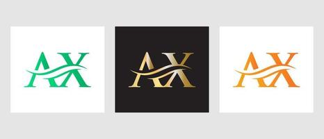 Initial Monogram Letter AX Logo Design. AX Logotype Template vector