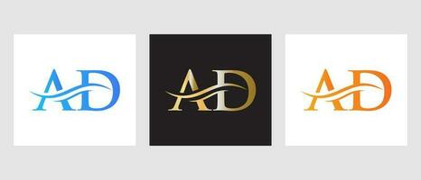 Initial Monogram Letter AD Logo Design. AD Logotype Template vector