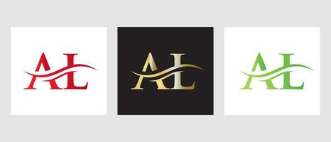 Initial Monogram Letter AL Logo Design. AL Logotype Template vector