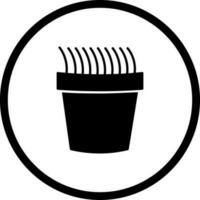 Grass Pot Vector Icon