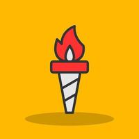 Fire Torch Vector Icon Design