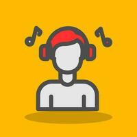 Listening Music Vector Icon Design