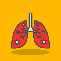 diseño de icono de vector de infección de pulmones