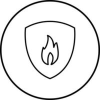 Unique Fire Shield Vector Icon