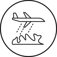 icono de vector de avión de bombero único