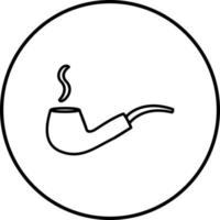 Unique Lit Smoking Pipe Vector Icon