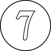 Number Seven Vector Icon