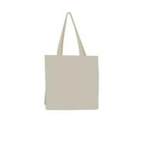 Canvas bag. mockup of fabric tote. Cloth totebag with handle. vector