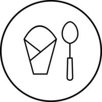 Spoon and Napkin Vector Icon
