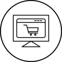 icono de vector de sitio web de comercio electrónico