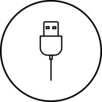 icono de vector de cable usb único