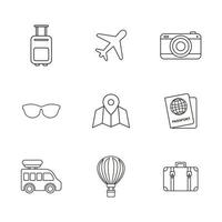 Traveling icon set vector design templates