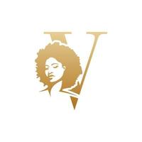 inicial afro cara logo vector diseño plantillas aislado en blanco antecedentes