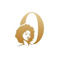 inicial afro cara logo vector diseño plantillas aislado en blanco antecedentes