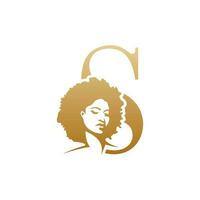 inicial afro cara logo vector diseño plantillas aislado en blanco antecedentes