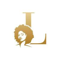 inicial afro cara logo vector diseño plantillas aislado en blanco antecedentes