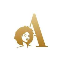 inicial afro cara logo vector diseño plantillas aislado en blanco antecedentes