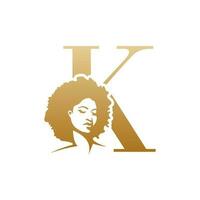 inicial afro cara logo vector diseño plantillas aislado en blanco antecedentes