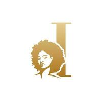 inicial afro cara logo vector diseño plantillas aislado en blanco antecedentes