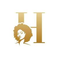 inicial afro cara logo vector diseño plantillas aislado en blanco antecedentes