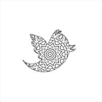 Vector bird mandala coloring page