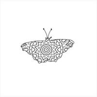 Vector cute butterfly mandala coloring page